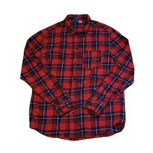 Red Plaid Flannel Shirt, Divided